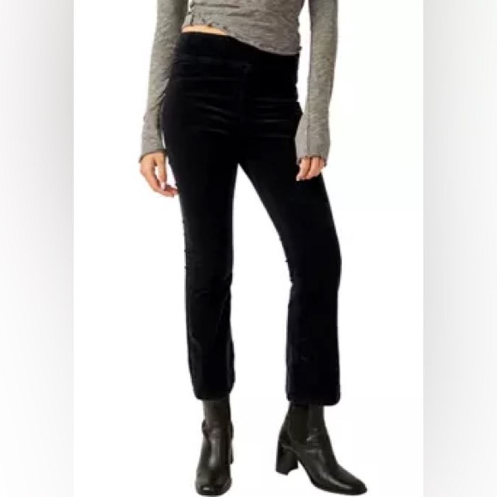 Free People Velvet crop slim flare pants - worn once